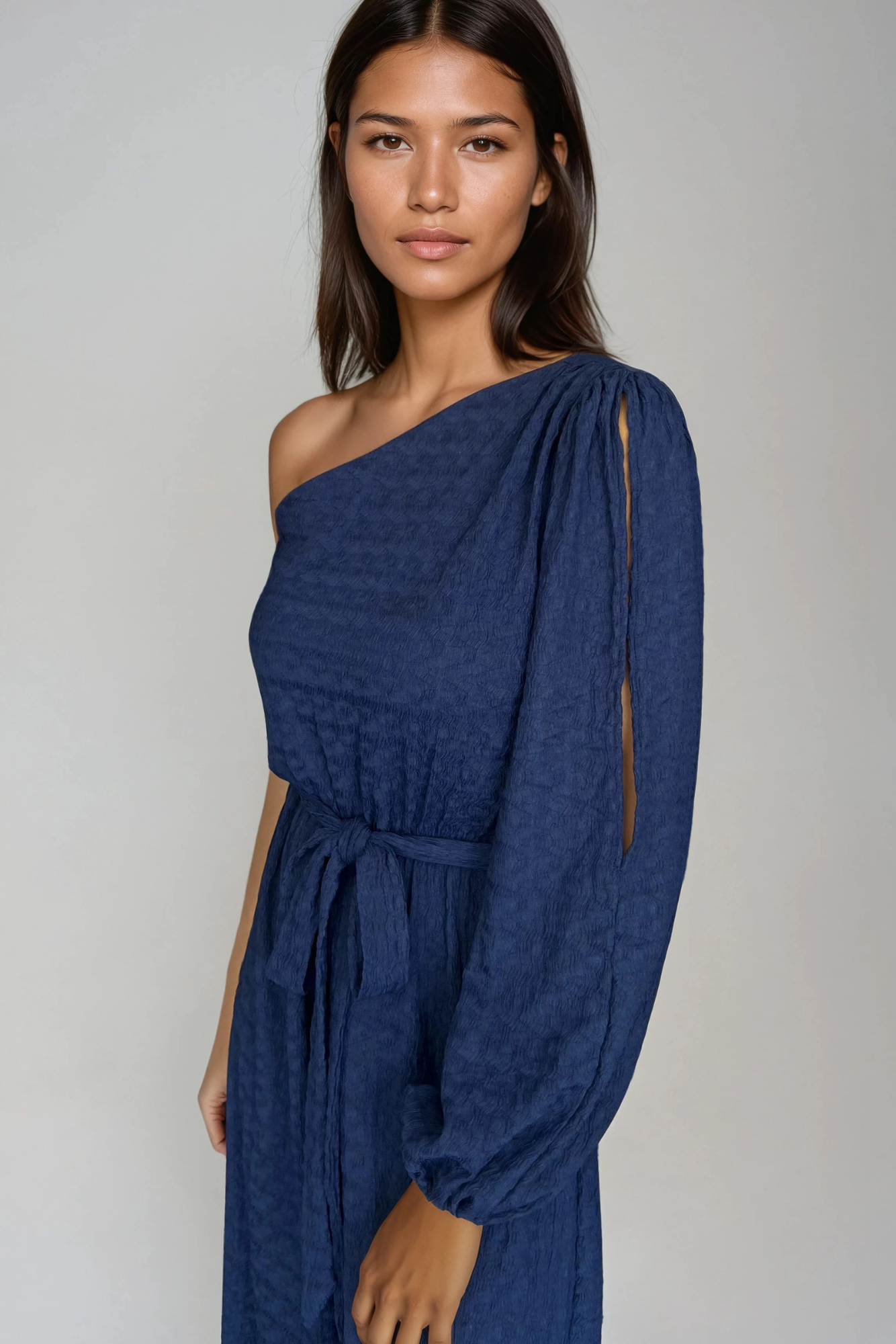 Ink Blue One-Shoulder Jumpsuit