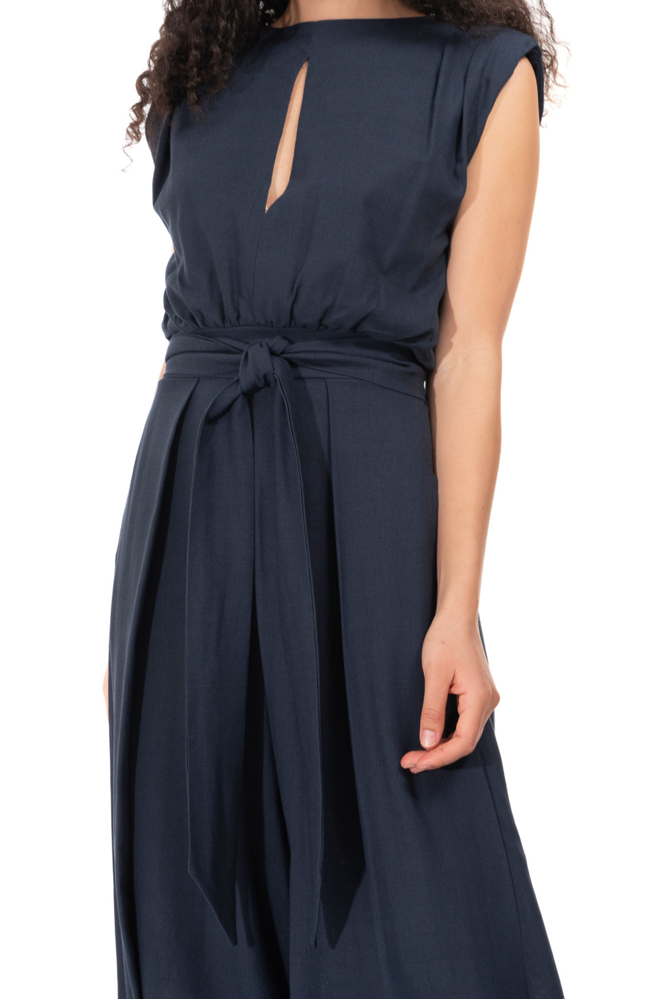 Navy Linen Jumpsuit