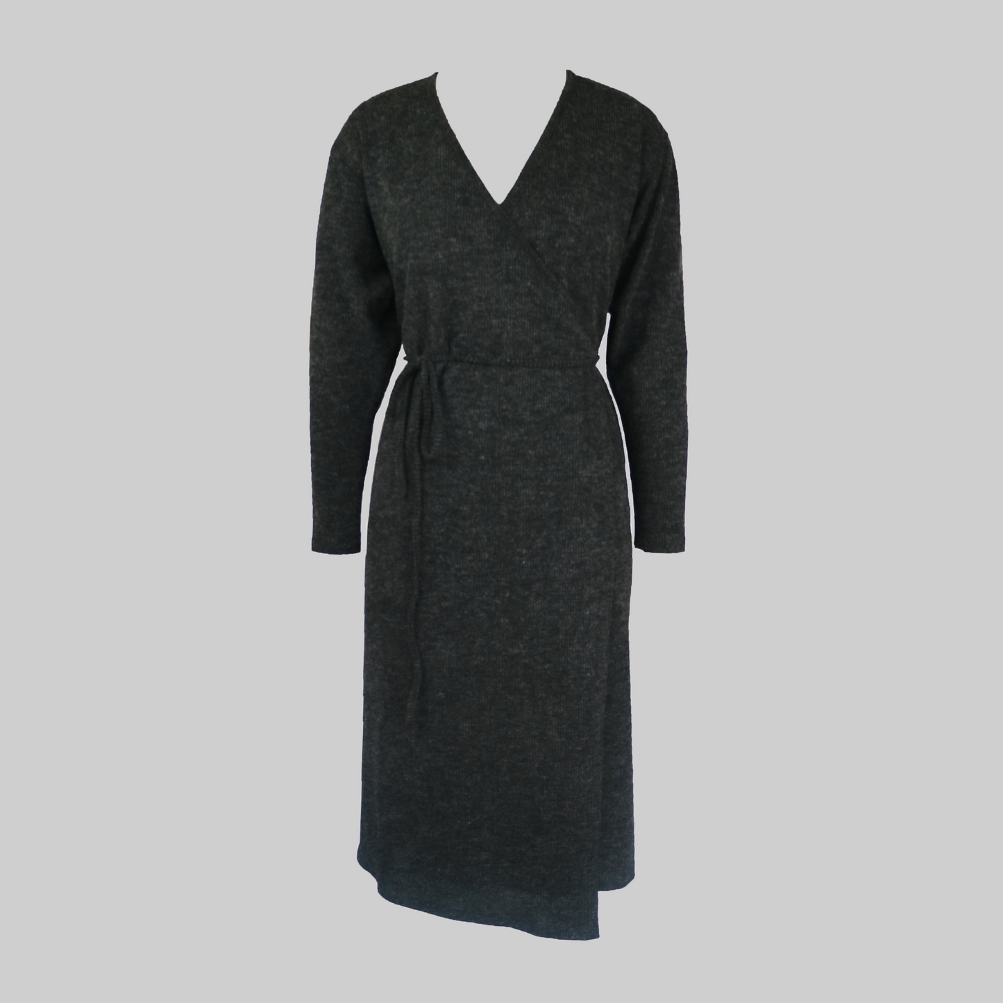 Charcoal Grey Jersey Wrap Dress