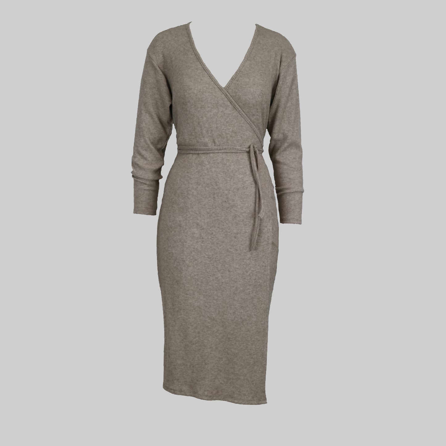 Oatmeal Jersey Wrap Dress